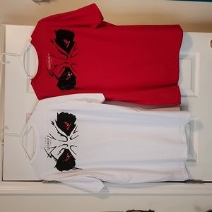 Red and white George V Avenue Paris T-shirts.(3x)